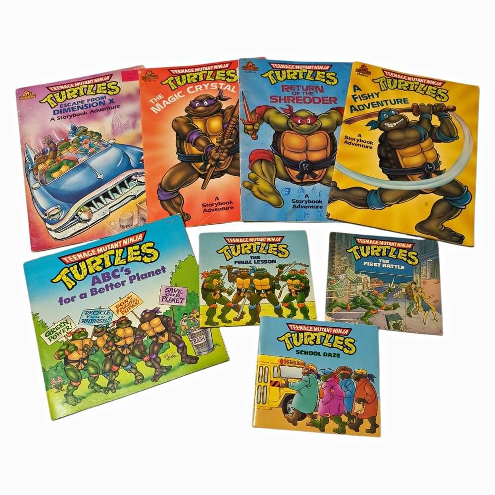 Teenage Mutant Ninja Turtles Lot Of 8 PB Books 1990 Random House Illus